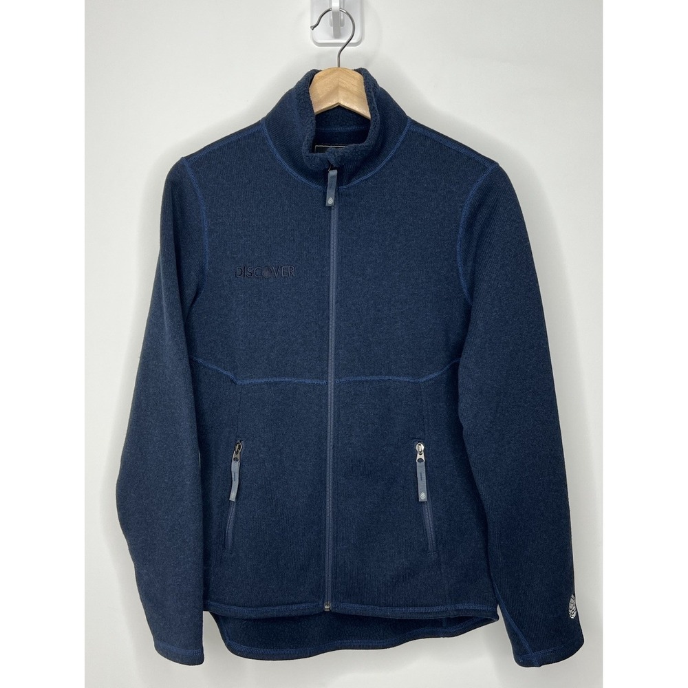 Stio Sweetwater Fleece Sweater Womens Small Blue Full Zip Outdoor Logo Jacket